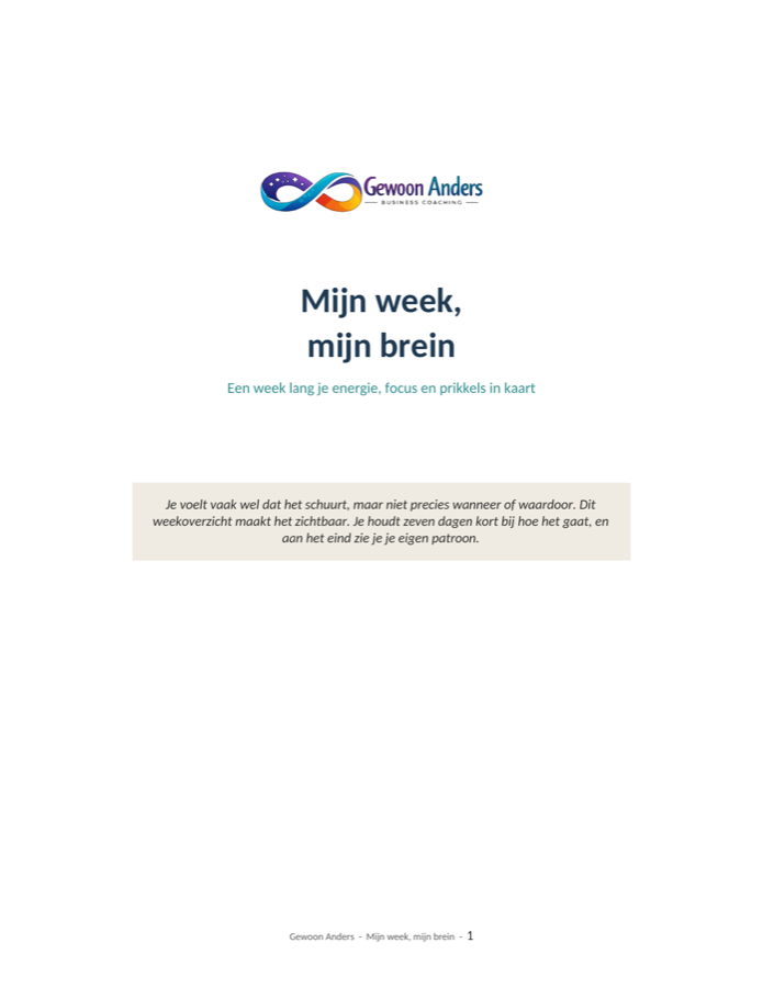 Voorpagina van Mijn week, mijn brein